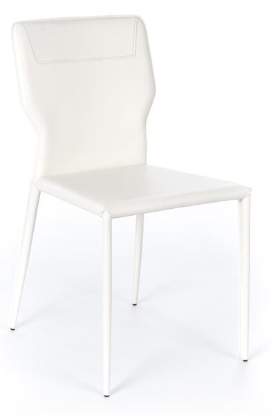 Set 2 Sedie 56x44xH86,5 cm in Similcuoio e Metallo Kim Bianco