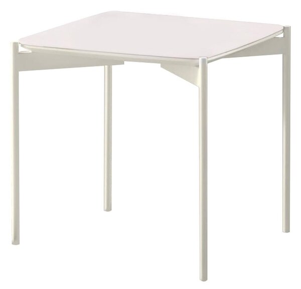 Tavolino 45x45xH45 cm in Ceramica e Metallo Ivy Bianco