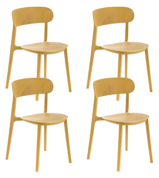 Set 4 Sedie 48x52xH77,5 cm in Polipropilene Cindy Senape