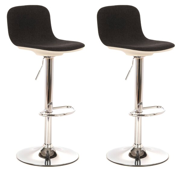 Set 2 Sgabelli 38,5x36xH88/102 cm in Tessuto e Metallo Jimmy Grigio scuro