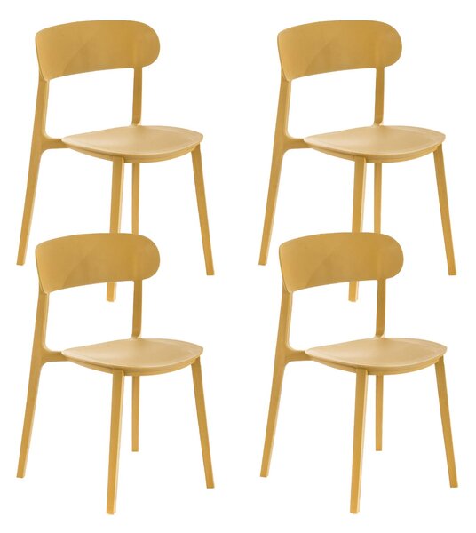 Set 4 Sedie 48x52xH77,5 cm in Polipropilene Cindy Senape