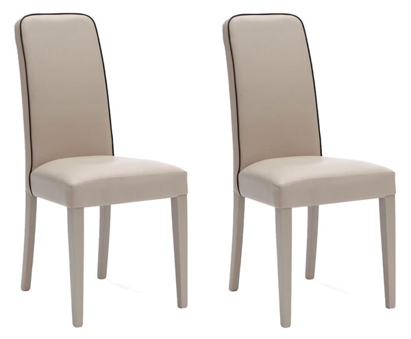 Set 2 Sedie 59x46xH99 cm in Similpelle Anita Beige
