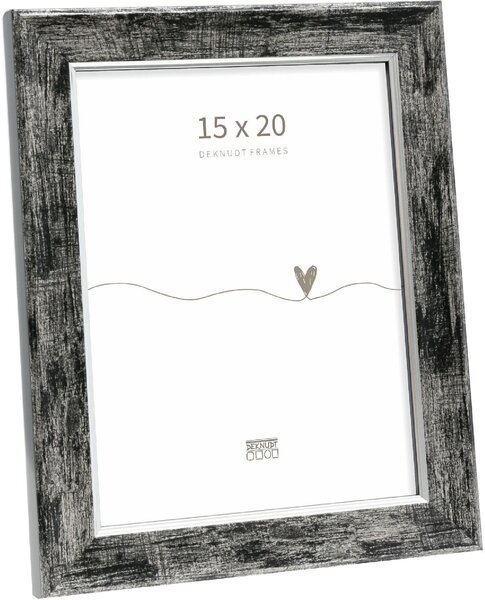 Deknudt S45YE2 cornice in legno nero con bordo argentato 15x20cm