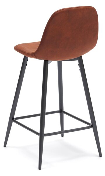Set 2 Sgabelli 42x52xH93 cm in Similpelle Brigitte Marrone