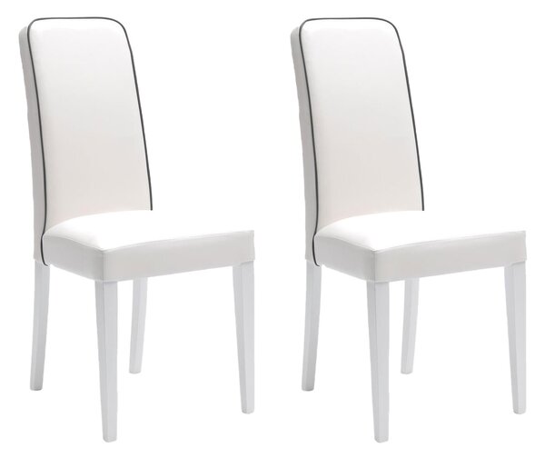 Set 2 Sedie 59x46xH99 cm in Similpelle Anita Bianco