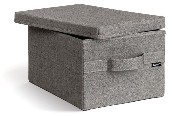 Scatola con coperchio grigia in tessuto 27x36x19 cm Soft Storage Small – Bigso
