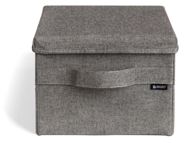 Scatola con coperchio grigia in tessuto 27x36x19 cm Soft Storage Small – Bigso