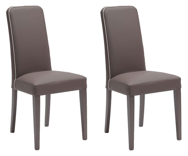 Set 2 Sedie 59x46xH99 cm in Similpelle Anita Tortora