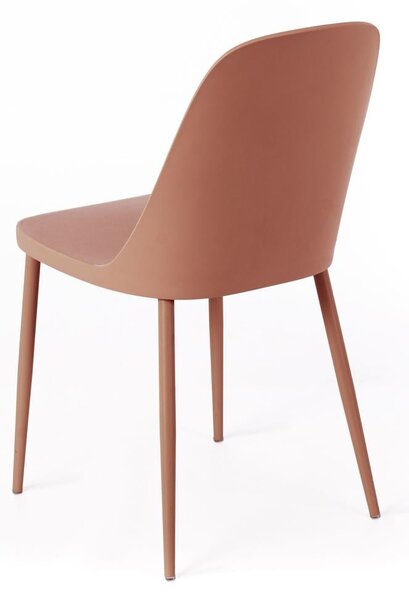 Set 4 Sedie 46x55xH80 cm in Polipropilene Tamara Ruggine