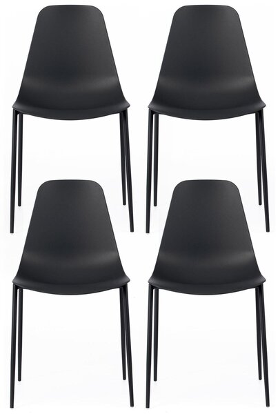 Set 4 Sedie 49x48,5xH88 cm in Polipropilene Frida Nero