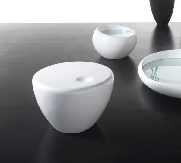 Tavolino 60x60xH30 cm in PVC Bowl Bianco