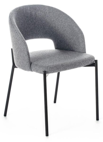 Set Sedie 52x55,5xH78,5 cm in Tessuto Greta Grigio Chiaro