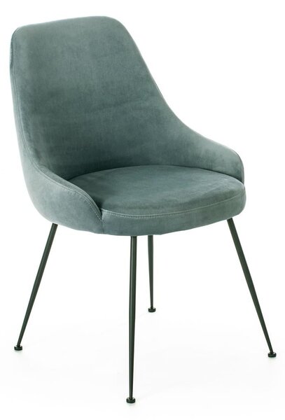 Sedia 48,5x49,5xH80 cm in Microfibra Nandy Verde Acqua