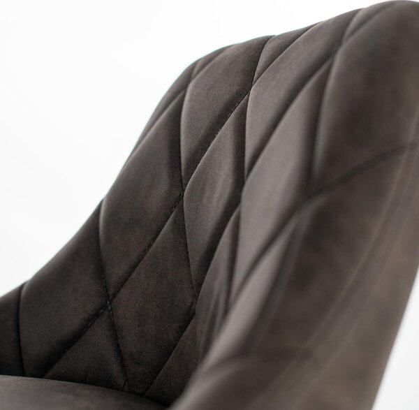 Set 2 Sgabelli 45x50xH84/100 cm in Microfibra Max Grigio Scuro