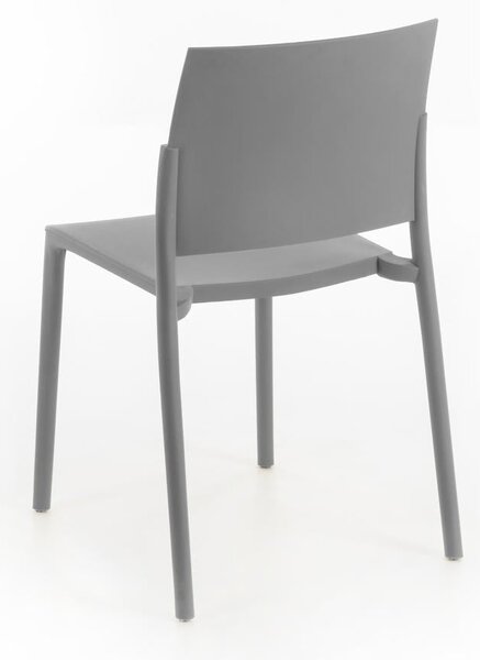Set 4 Sedie 55x52,5xH81 cm in Polipropilene Venus Grigio Chiaro