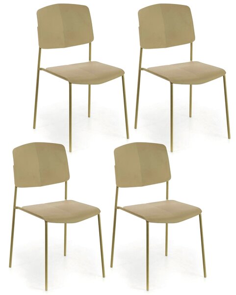 Set 4 Sedie 52x52xH79 cm in Polipropilene Mars Giallo