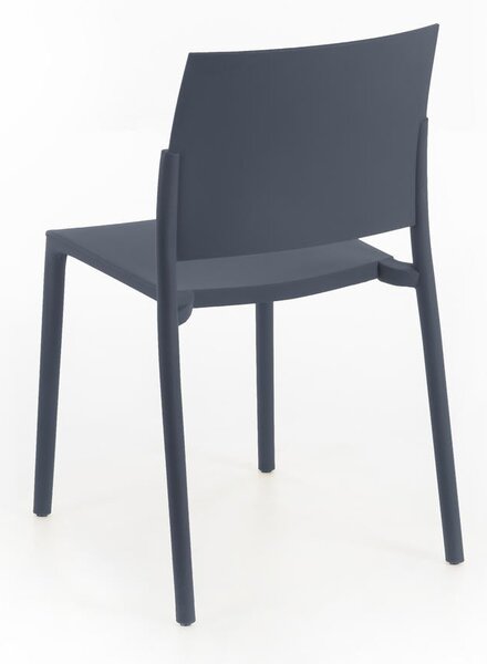 Set 4 Sedie 55x52,5xH81 cm in Polipropilene Venus Grigio Scuro