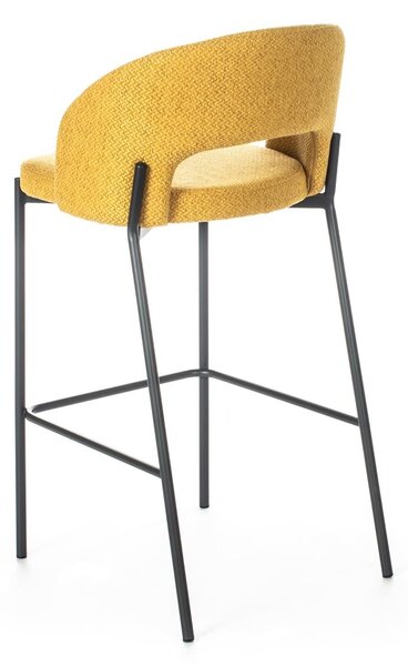 Set 2 Sgabelli 52x50x89 cm in Tessuto Greta Giallo