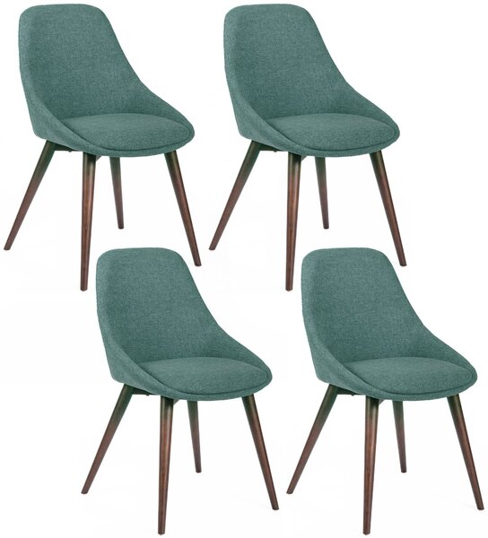 Set 4 Sedie 58x49xH85 cm in Tessuto Astrid Verde