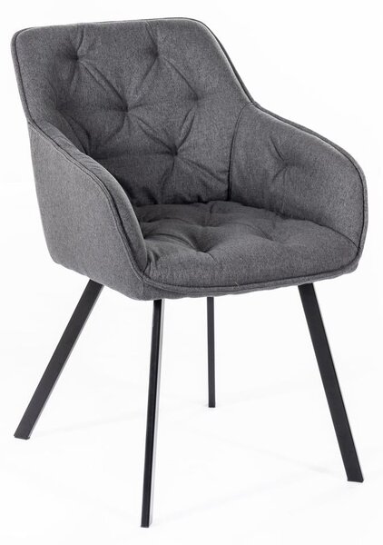 Set 4 Sedie 60x55xH79 cm in Tessuto Elsa Grigio