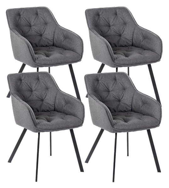 Set 4 Sedie 60x55xH79 cm in Tessuto Elsa Grigio