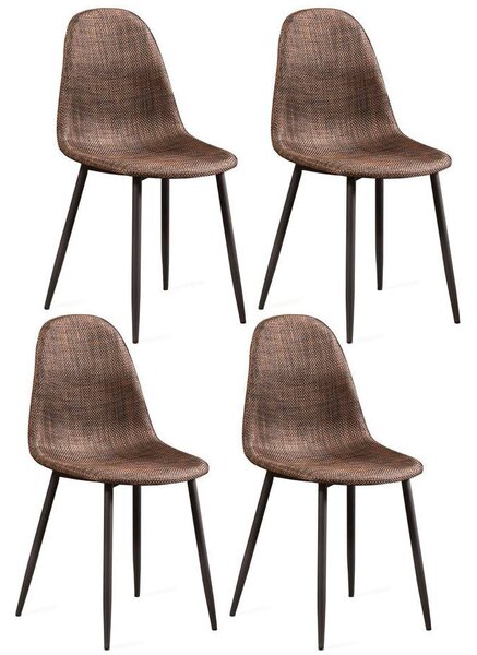Set 4 Sedie 43x38xH86,5 cm in Similrattan Martina Marrone