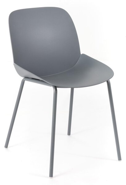 Set 4 Sedie 55x46xH79 cm in Polipropilene Eva Grigio Scuro
