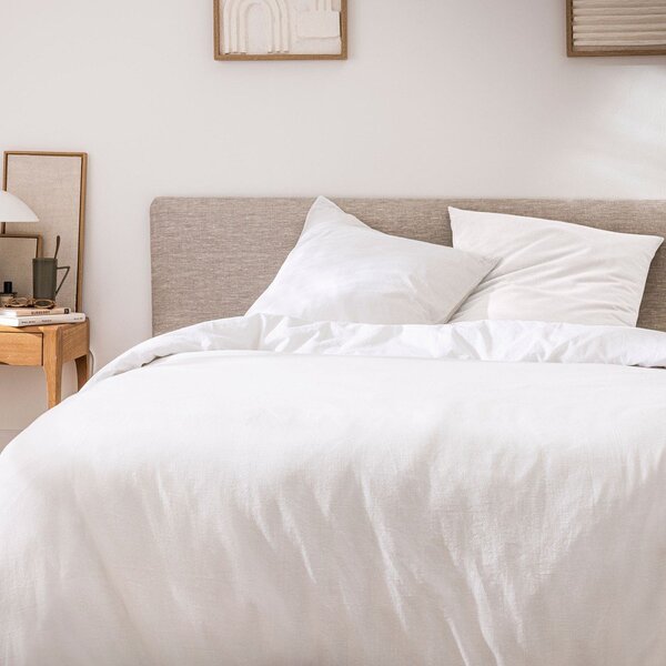 Set copripiumino e federa bianco in cotone per letto matrimoniale/per letto esteso 3 pezzi 240x220 cm Meline – douceur d'intérieur