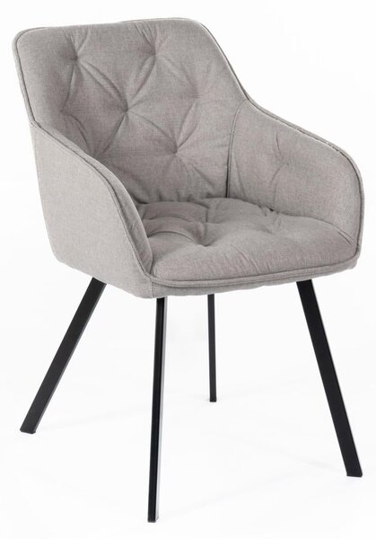 Set 4 Sedie 60x55xH79 cm in Tessuto Elsa Grigio Chiaro