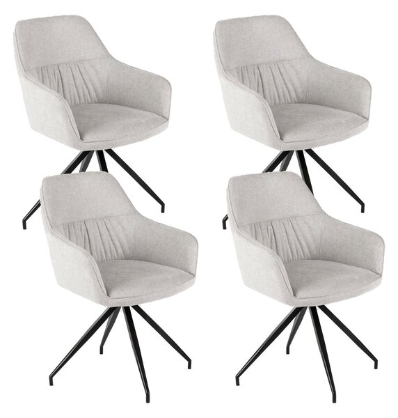 Set 4 Sedie 56x56xH87 cm in Tessuto Gaia Grigio Chiaro