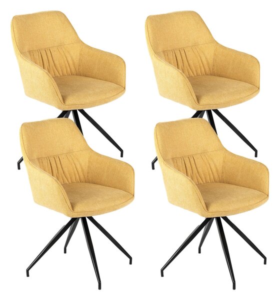 Set 4 Sedie 56x56xH87 cm in Tessuto Gaia Giallo