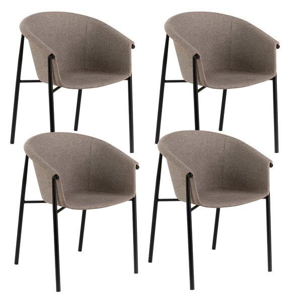 Set 4 Sedie 58x56xH79 cm in Tessuto Nari Tortora