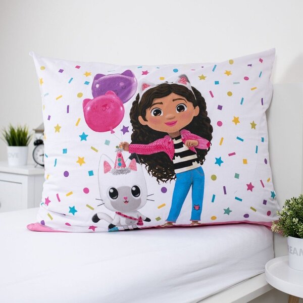 Set copripiumino e federa da bambini in cotone per letto singolo 140x200 cm Gabby's Dollhouse "Confetti" – Jerry Fabrics