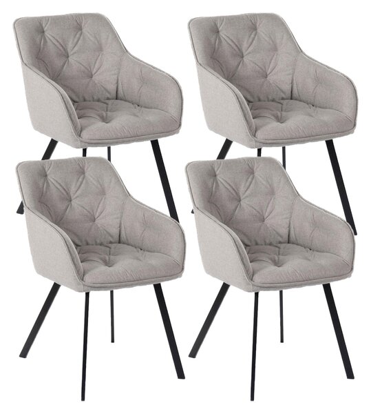Set 4 Sedie 60x55xH79 cm in Tessuto Elsa Grigio Chiaro
