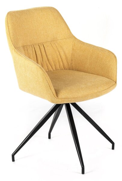 Set 4 Sedie 56x56xH87 cm in Tessuto Gaia Giallo