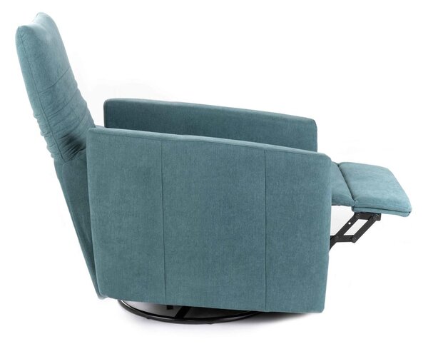 Poltrona Reclinabile Manuale 85/140x70xH69/96 cm in Tessuto Magic Acquamarina