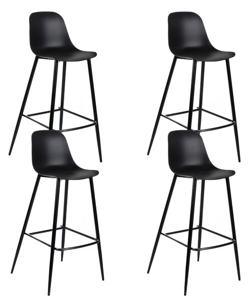 Set 4 Sgabelli 47,5x47xH91,5 cm in Polipropilene Frida Nero
