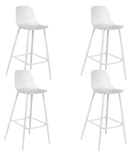 Set 4 Sgabelli 47,5x47xH91,5 cm in Polipropilene Frida Bianco