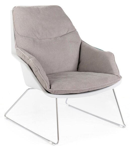 Poltrona 85x74xH86 cm in Polipropilene Grace Grigio Chiaro