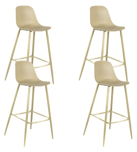 Set 4 Sgabelli 47,5x47xH91,5 cm in Polipropilene Frida Giallo