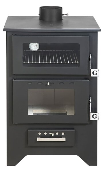Stufa a Legna con Forno 14,6 KW 50,5x58,5xH90,5 cm Silvia Nera