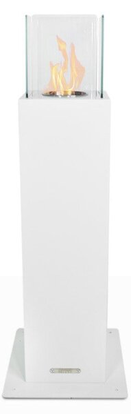 Camino a Bioetanolo da Pavimento 20x20x70 cm per Esterno Capri 70 Bianco