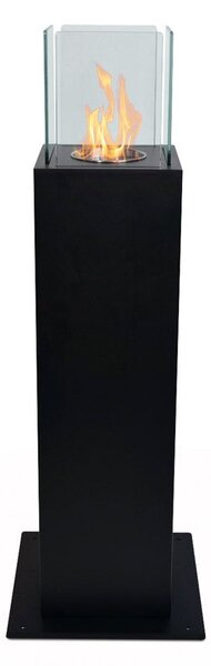 Camino a Bioetanolo da Pavimento 20x20x70 cm per Esterno Capri 70 Nero
