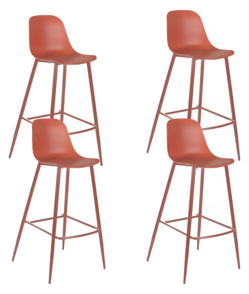 Set 4 Sgabelli 47,5x47xH91,5 cm in Polipropilene Frida Ruggine