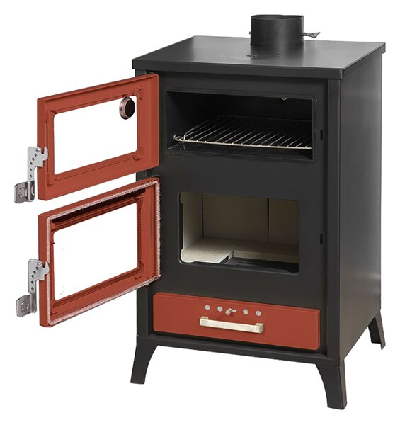 Stufa a Legna con Forno 22 KW 50,5x58,5xH91,5 cm Marika Nera