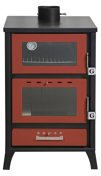 Stufa a Legna con Forno 22 KW 50,5x58,5xH91,5 cm Marika Rossa