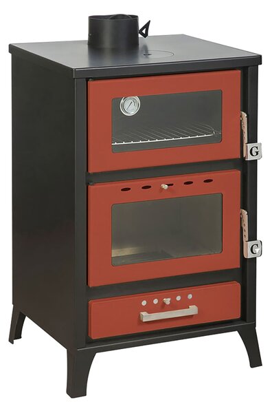 Stufa a Legna con Forno 22 KW 50,5x58,5xH91,5 cm Marika Rossa