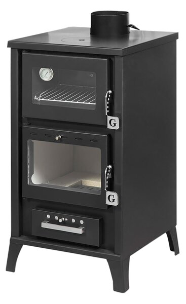 Stufa a Legna con Forno 15,3 KW 45x48,5xH91,5 cm Marzia Nera