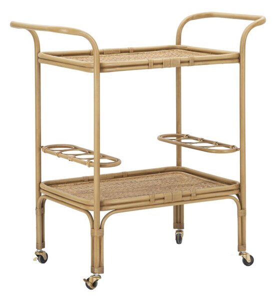 Carrello Panama 2 Ripiani 83x46x87,5 cm in Rattan