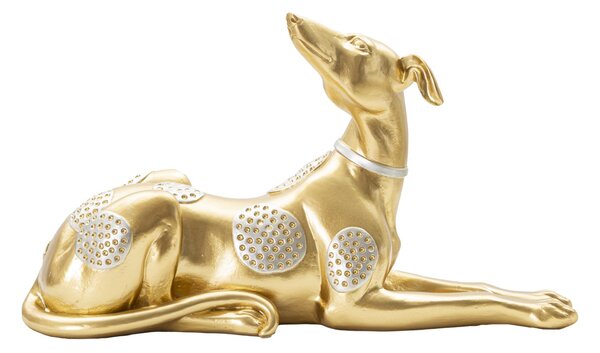 Statua Cane Sdraiato 32,2x9,5x18,3 cm in Poliresina